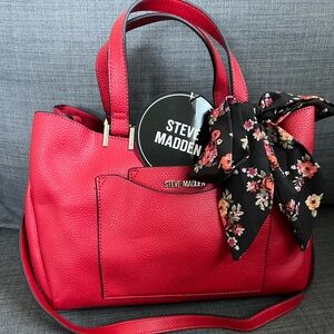 NWT STEVE MADDEN SATCHEL HANDBAG AND CLUTCH